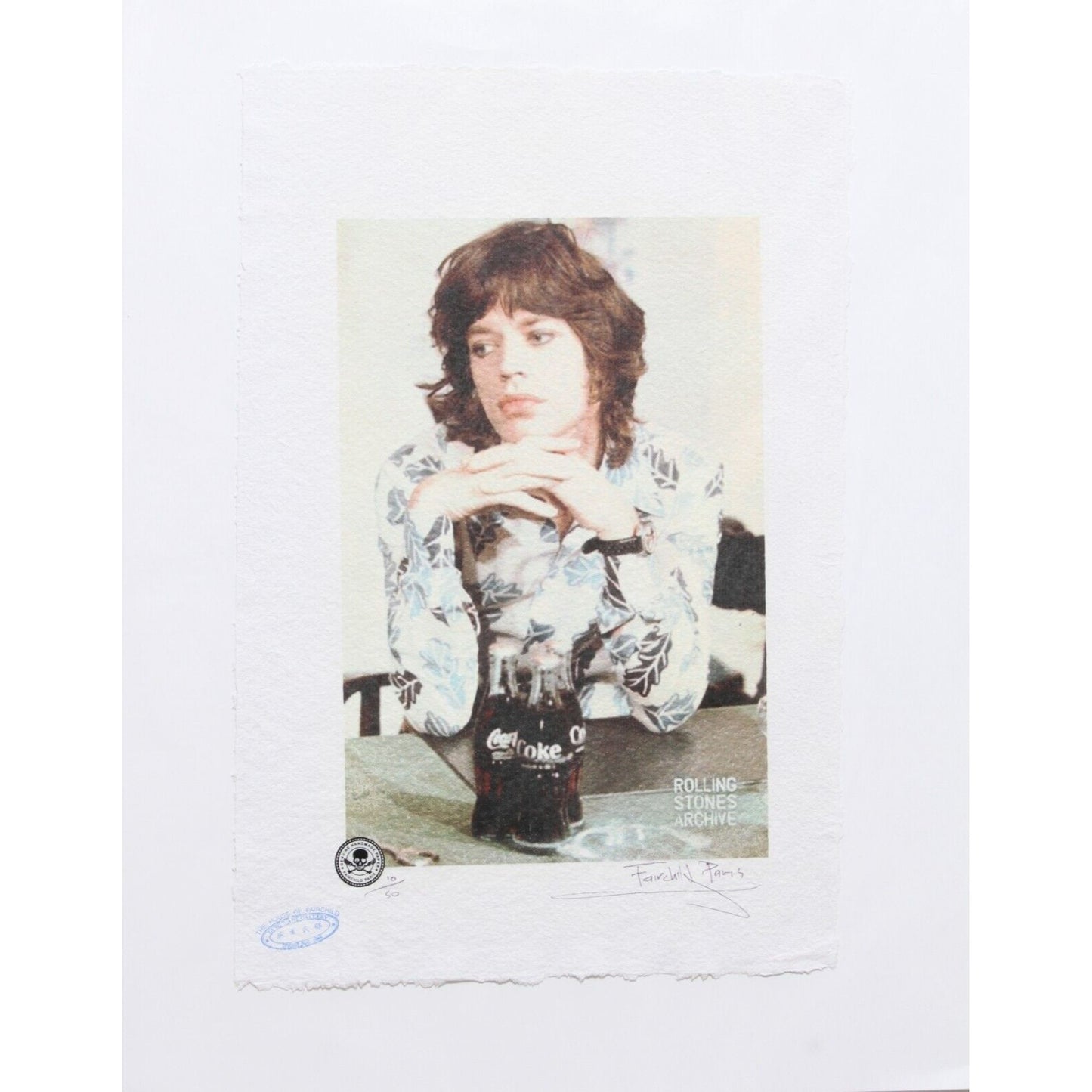Rolling Stones Mick Jagger Coke AD Print By Fairchild Paris LE 10/50