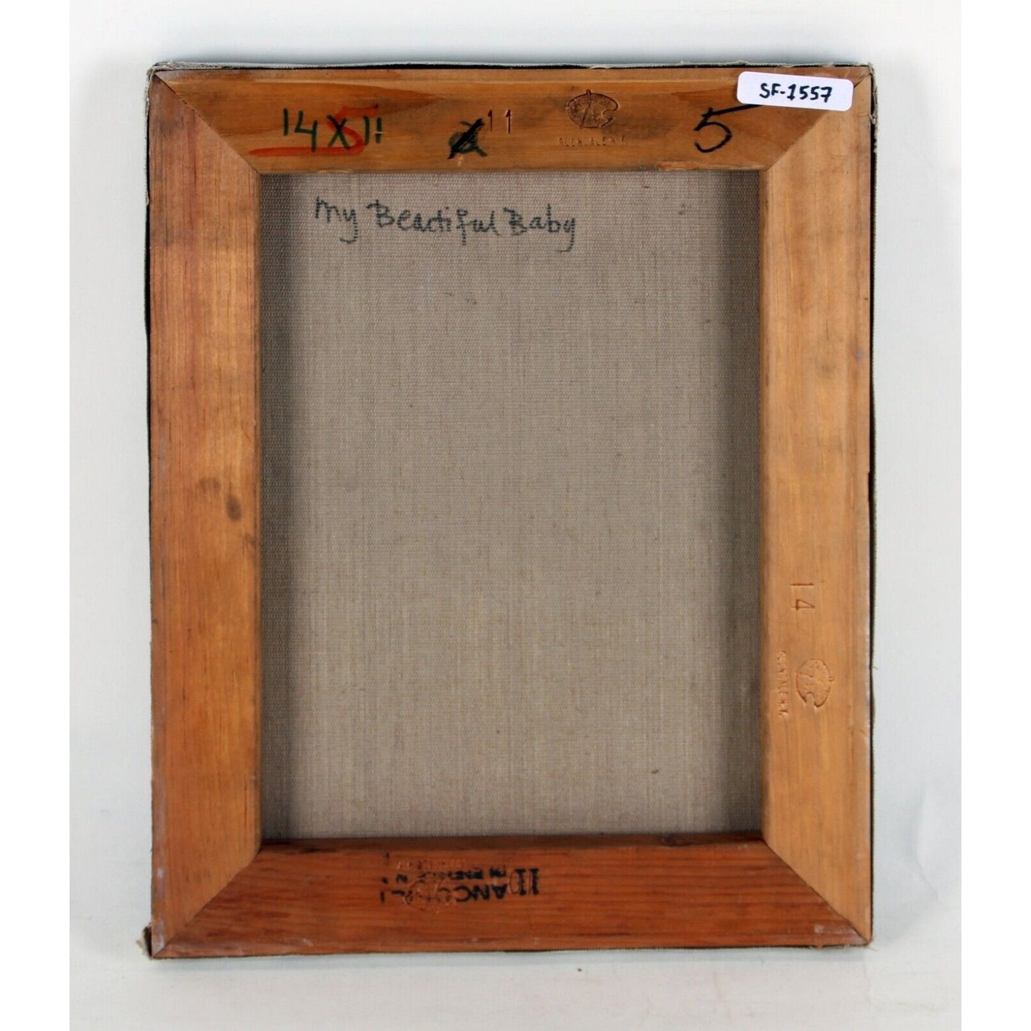 MY BEAUTIFUL BABY HELENA MONTREC OIL ON CANVAS UNFRAMED 14" X 11"