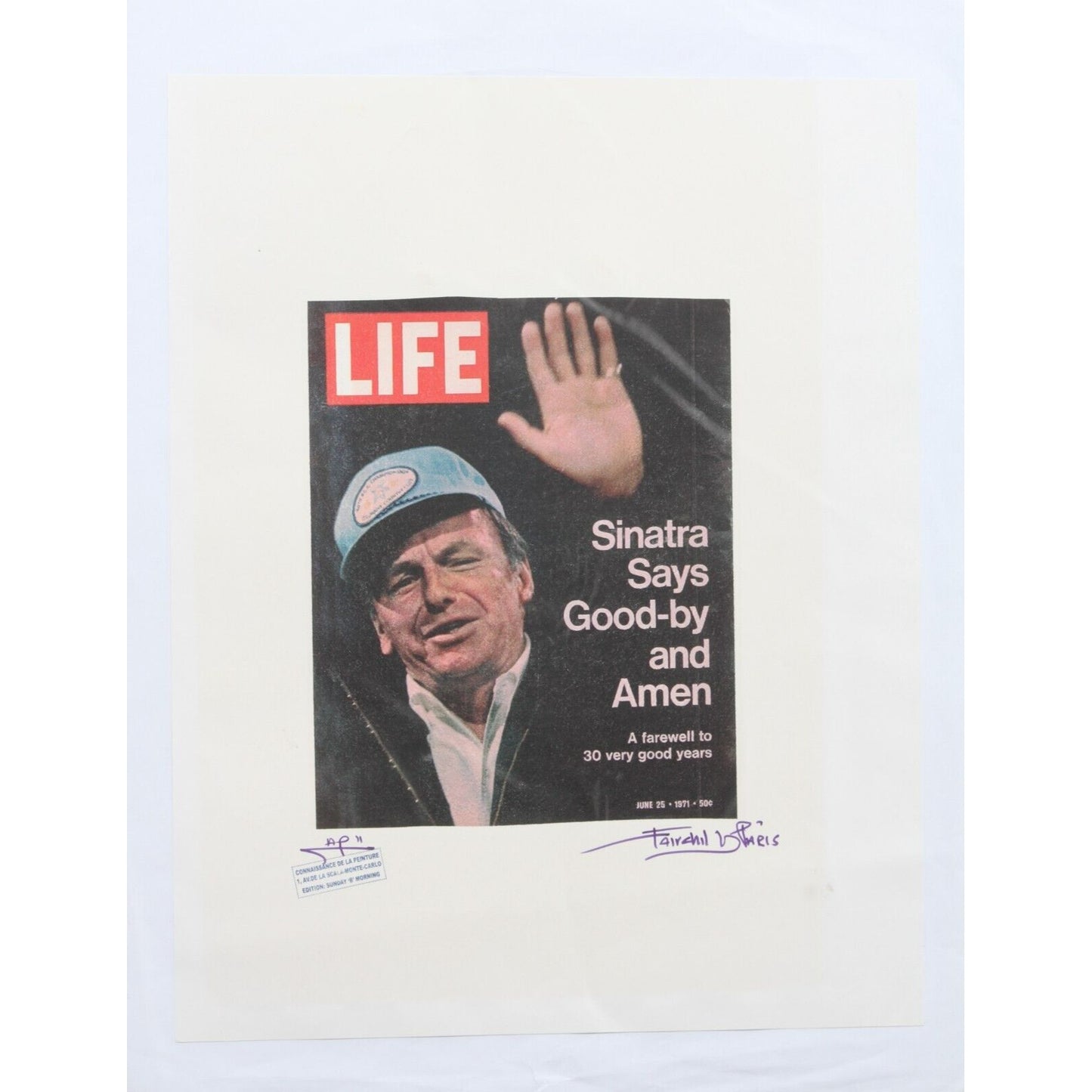 LIFE Magazine Sinatra Print By Fairchild Paris AP II