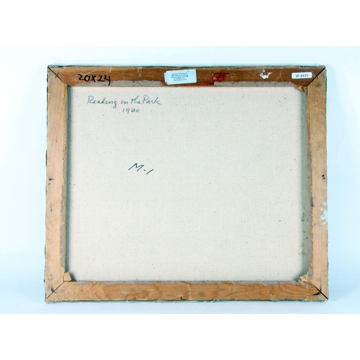 "Reading in the Park" (1970) by Montrec, Oil Painting on Canvas, 20x24