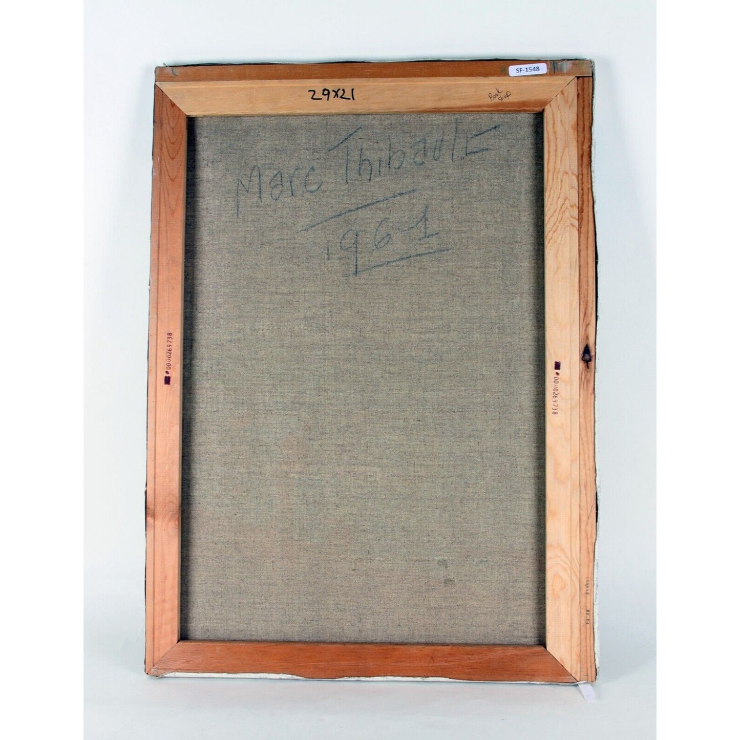 BOOK SHOP BY MARC THIBAULT OIL ON CANVAS UNFRAMED 29" x 21" 1961