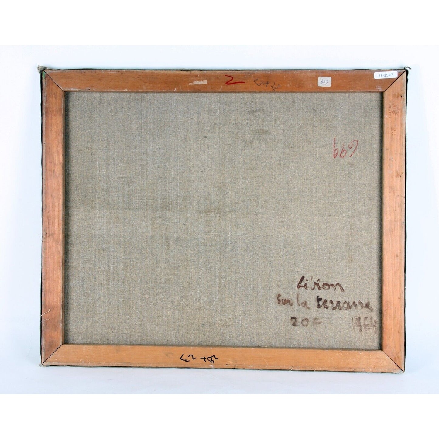 SUR LA TENARE BY LIBION OIL ON CANVAS 28" x 23" UNFRAMED 1964