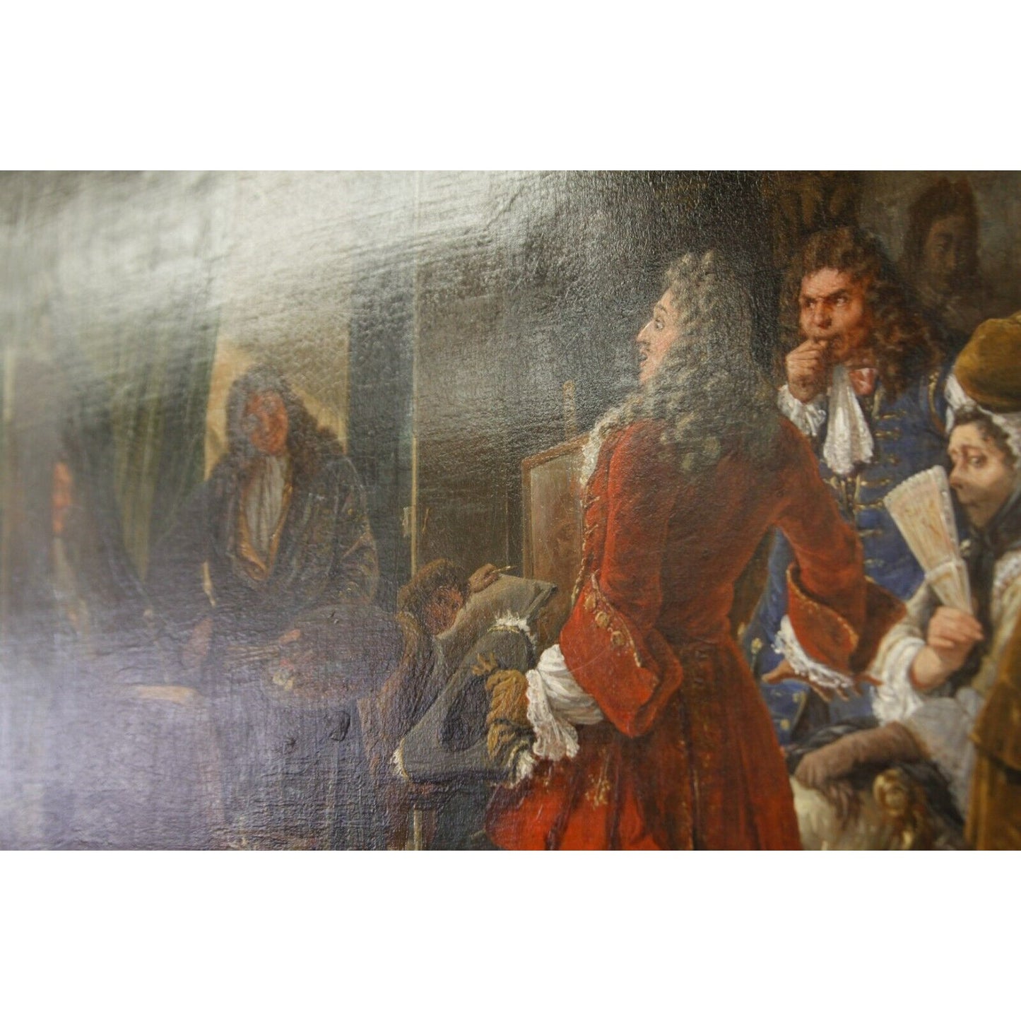 "Le Tableau Parlant" Oil on Canvas Gilt Frame by Julien Boilly 19th Cent. w/ CoA