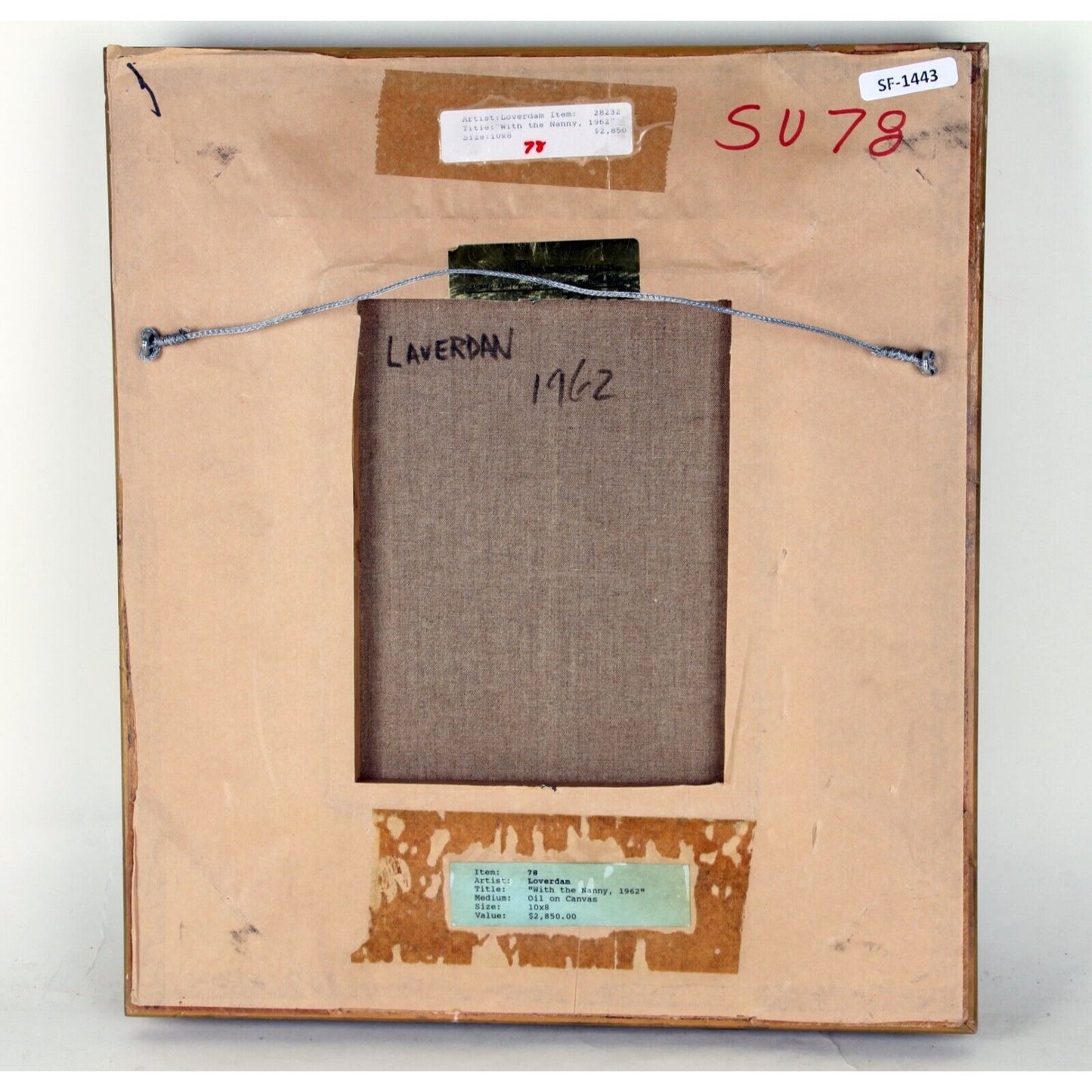 "With the Nanny" (1962) by A. Laverdan, Oil on Canvas, 10x8