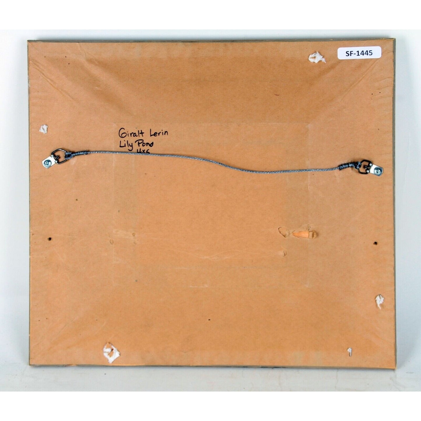 "Lily Pond" by Giralt Lerin, Oil on Board, 4x5, Framed