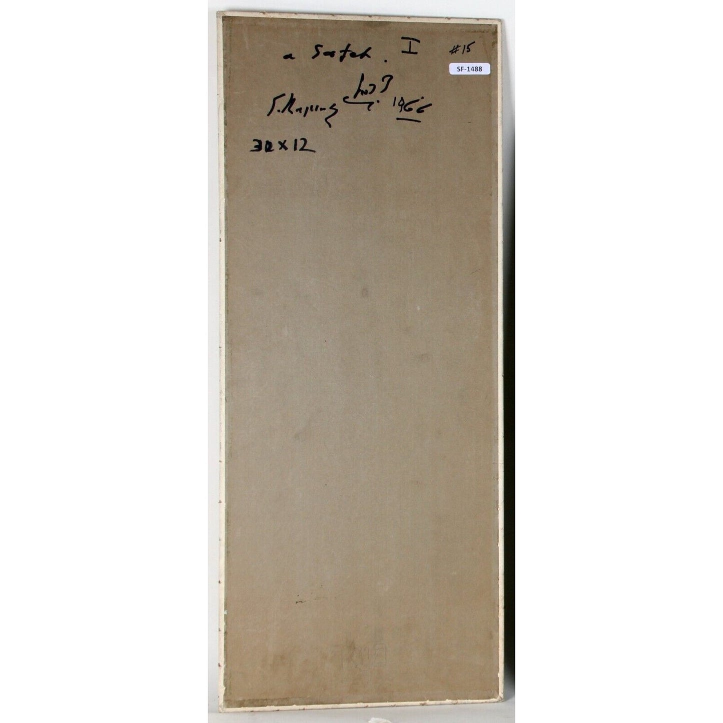 "Safah I" (1966) by S. Raphael, Oil Painting on Board, 30x12