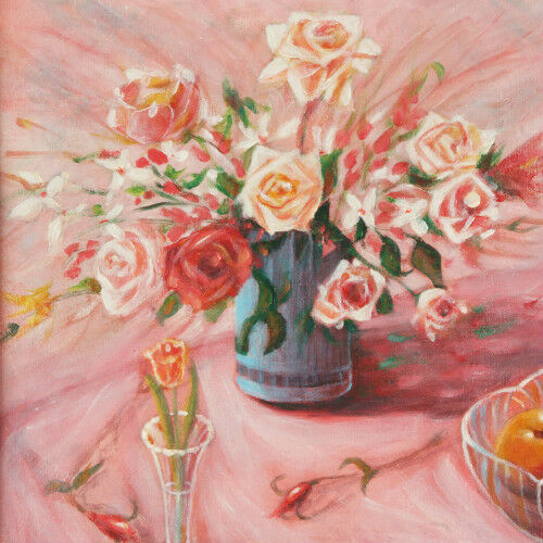 Untitled (Floral Still Life) By Anthony Sidoni 2002 Signed Oil on Canvas