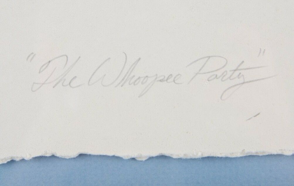 "The Whoopee Party" Mickey & Minnie Mouse Framed Cast Paper Embossed Print CoA