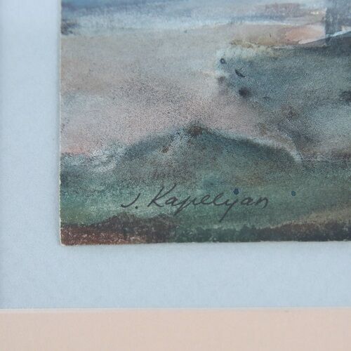 Untitled (Boat Painting) by Joseph Kapelyan Watercolor on Paper Signed