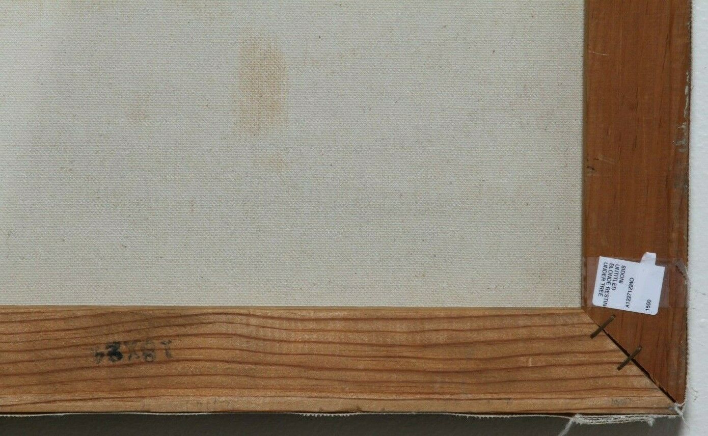 Untitled (Woman Resting Under Tree)  By Anthony Sidoni 1990 Signed Oil on Canvas