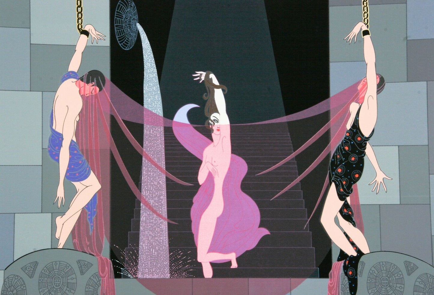 "Chaste Susannah" by Erté Signed Silkscreen Serigraph Artist's Proof 17" x 13"