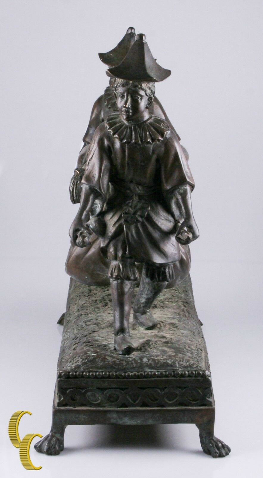 Maitland-Smith Bronze Sculpture of Two Boys with a Litter