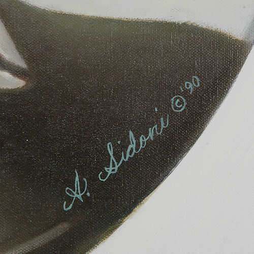 Untitled (Female Pilot) By Anthony Sidoni Signed Oil on Canvas 24"x24"