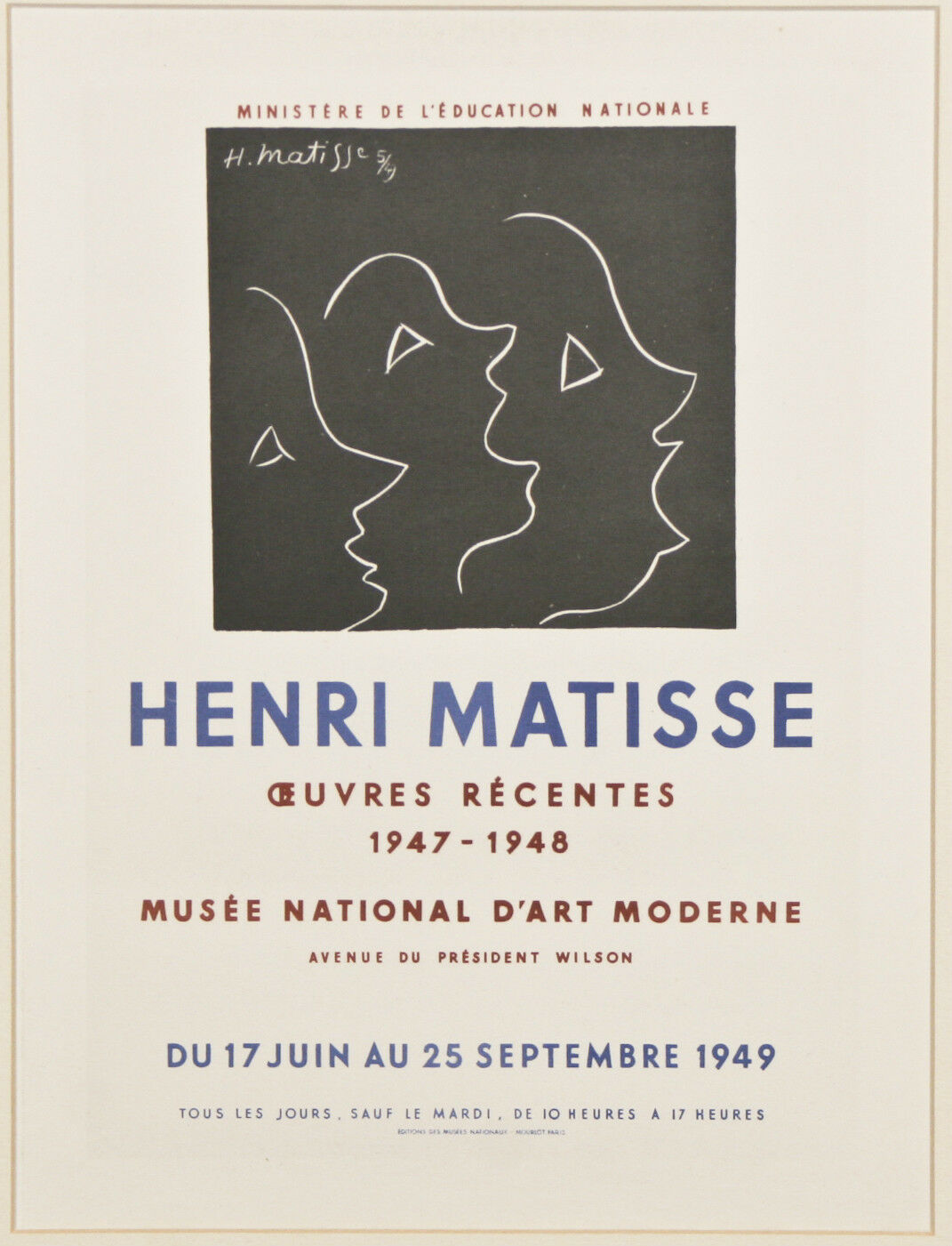 Collection of (4) Matisse Lithographs from Fernand Mourlot Book: Art in Posters