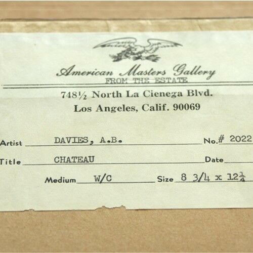 Chateau Series by Arthur Bowen Davies Watercolor on Paper Signed & Titled