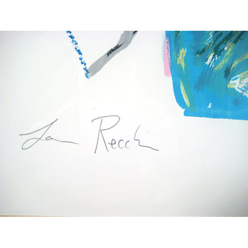 "Untitled" (Man with Cat Tie Staring at Nude Woman) Watercolor, Framed 31x25"