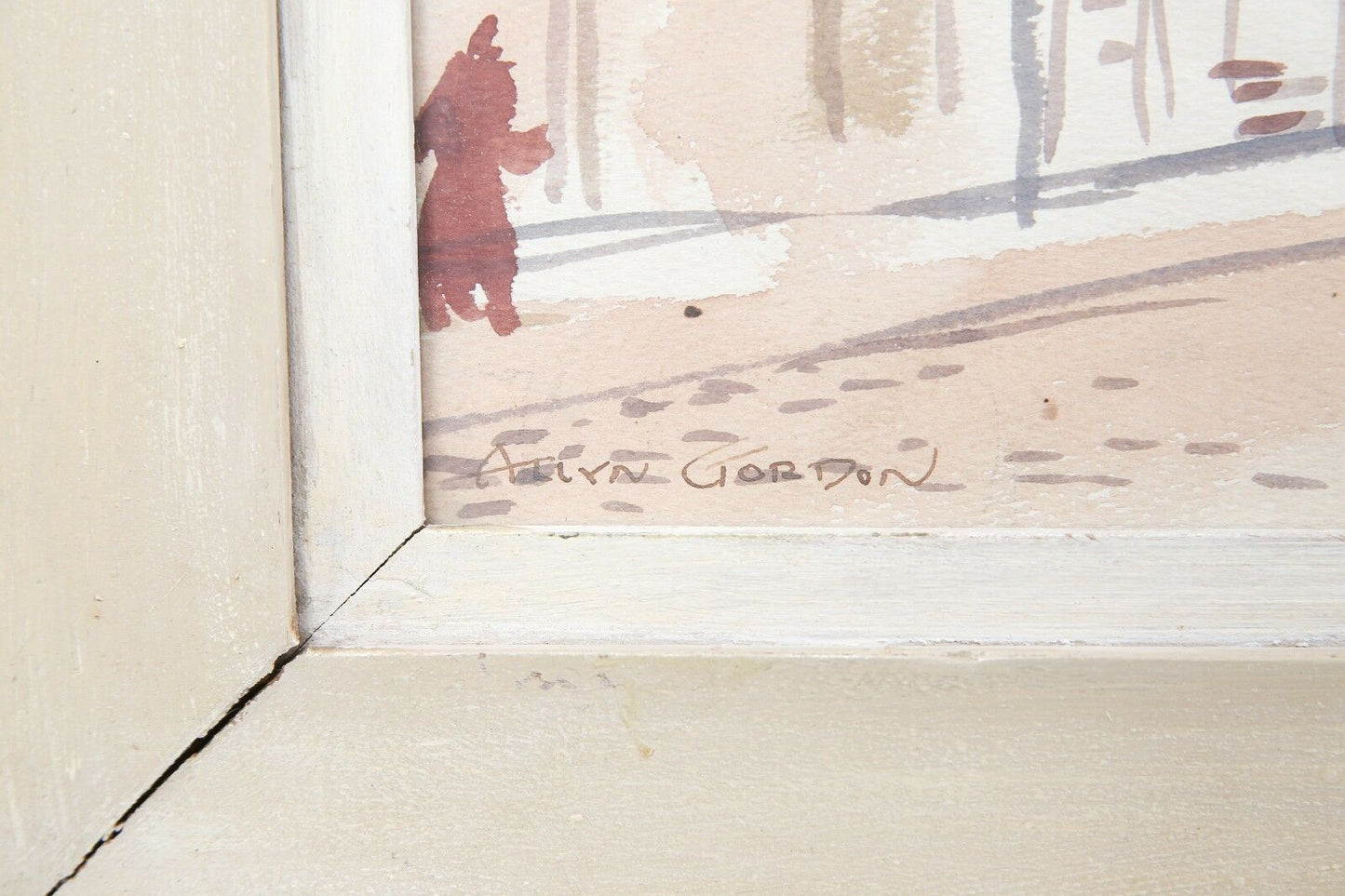 "Untitled" (Village Scene) Watercolor on Paper by Charles Allyn Gordon 21x16"