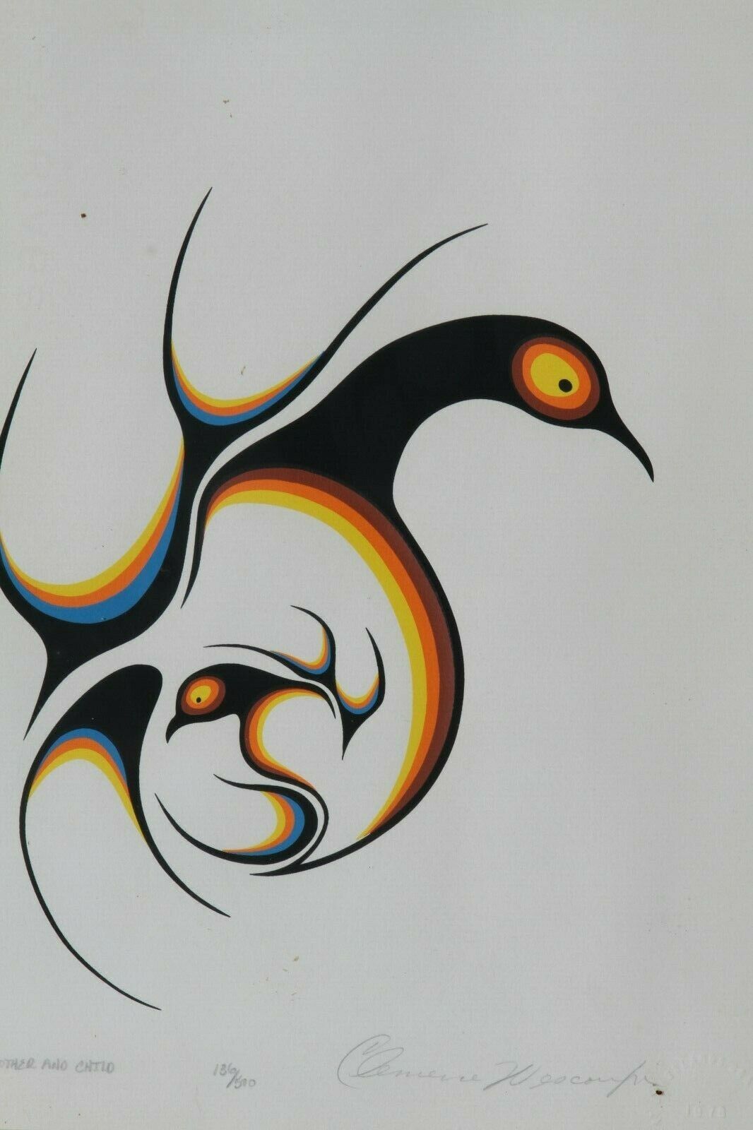 "Mother and Child" Limited Edition 136/500 Framed Silkscreen Clemence Wescoupe