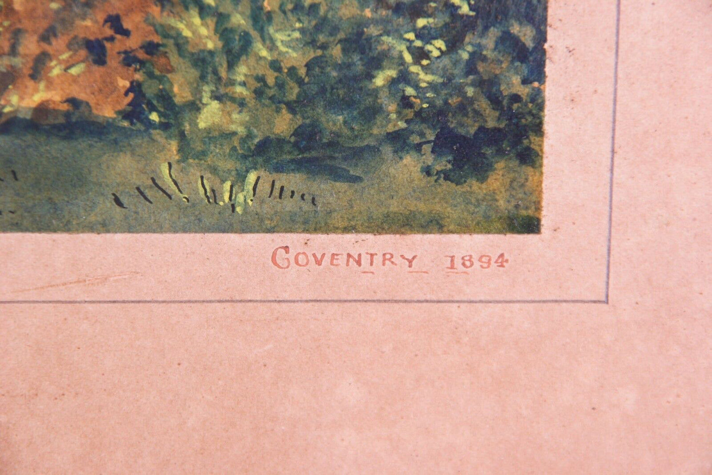 "Coventry" by Jesse Lee Watercolor on Paper 24" x 29" Some Damage, Antique!