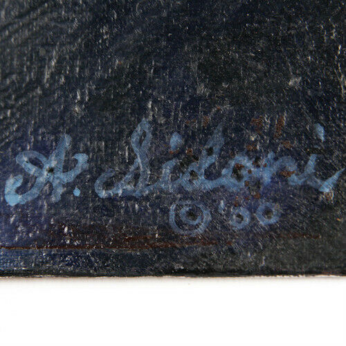 Untitled (Man Playing Guitar) by Anthony Sidoni 2000 Signed Oil Painting 12"x16"