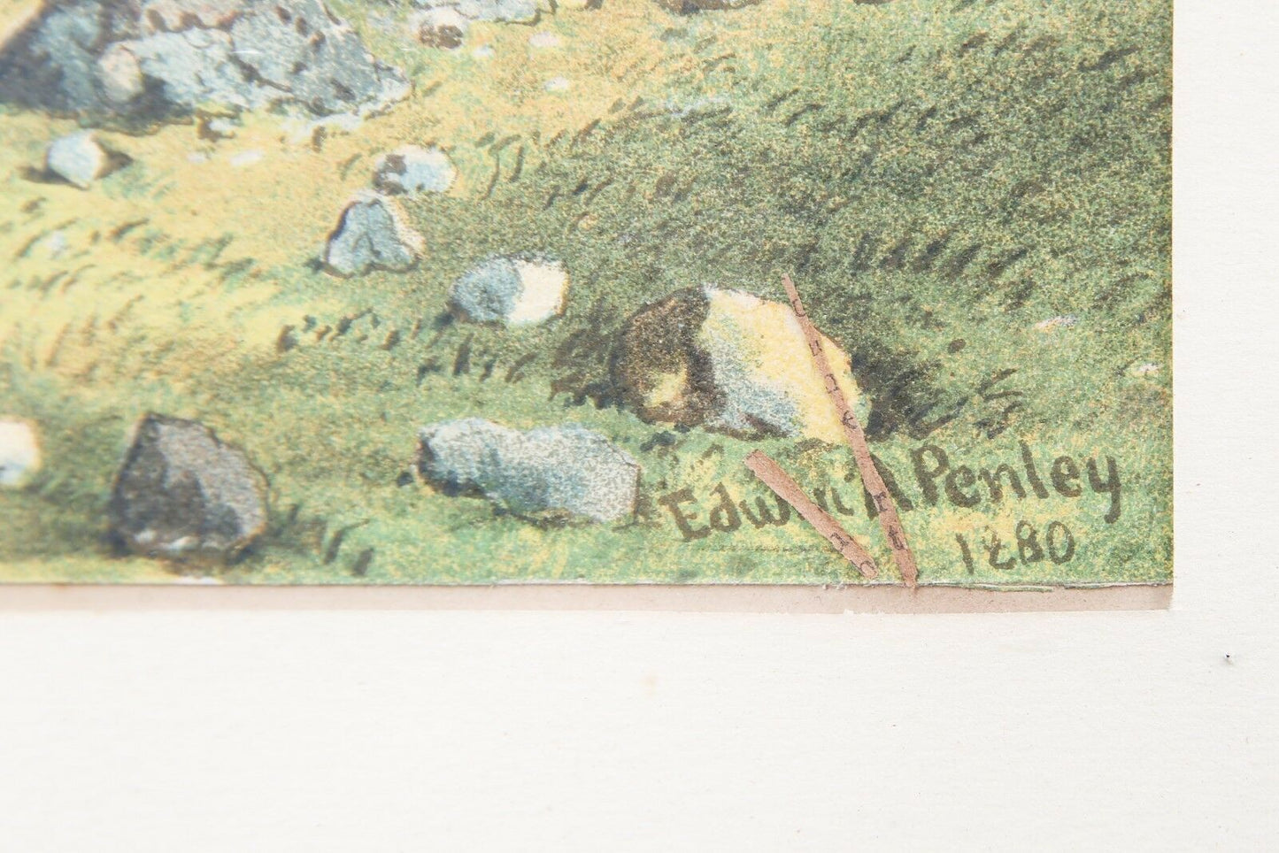 "Untitled" (Lakeside Cottage) Lithograph by Edwin A Penley, Framed 28x18"