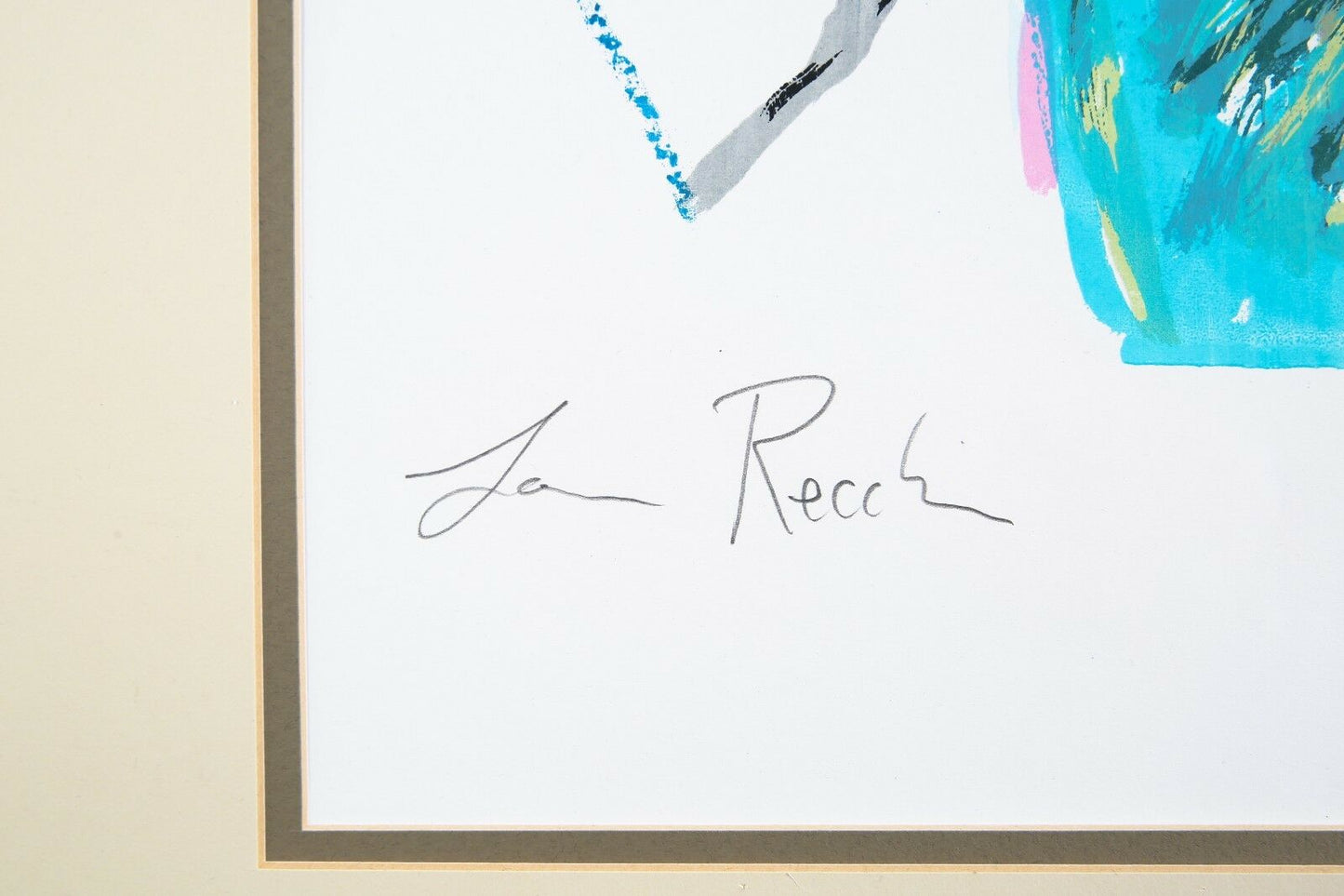 "Untitled" (Man with Cat Tie Staring at Nude Woman) Watercolor, Framed 31x25"