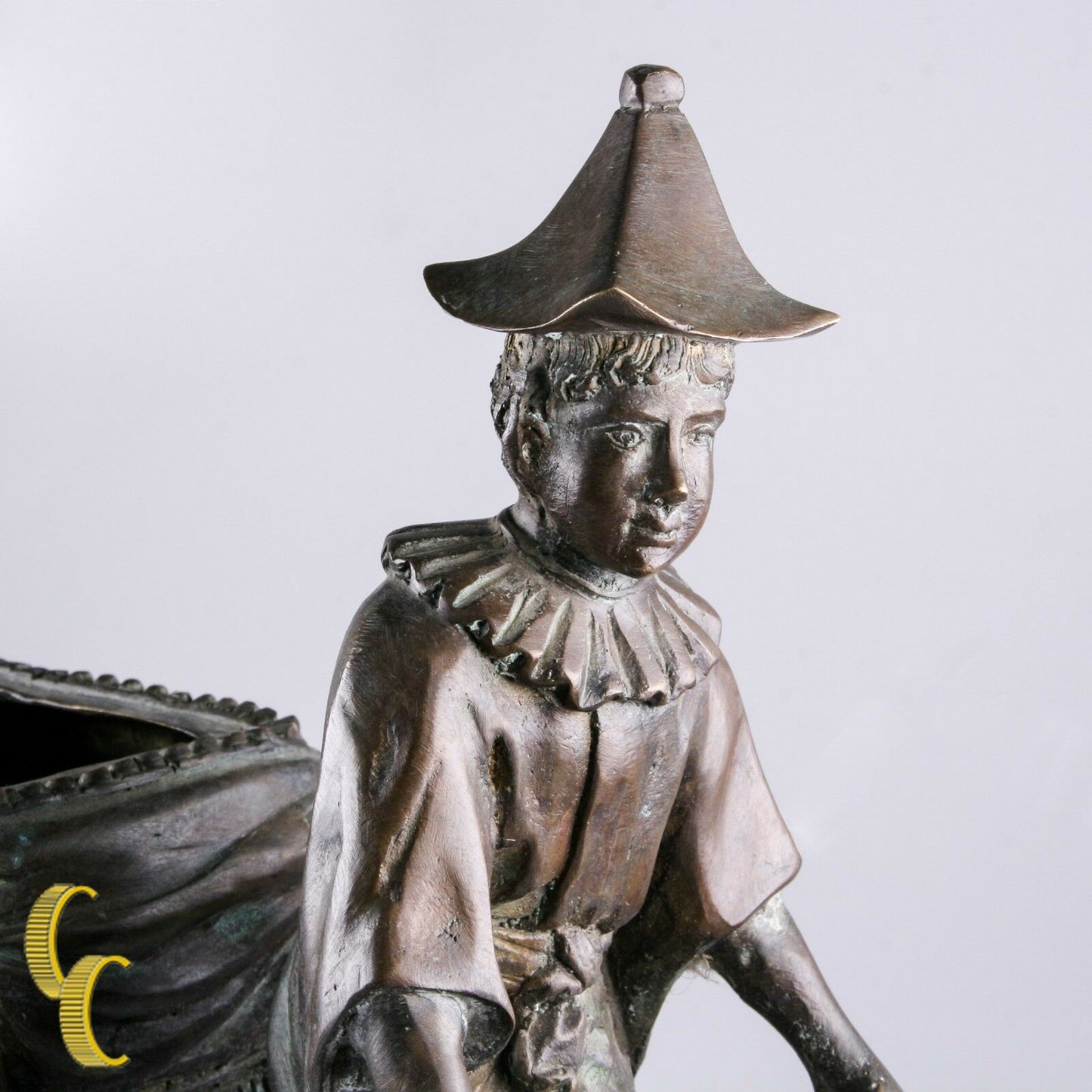 Maitland-Smith Bronze Sculpture of Two Boys with a Litter