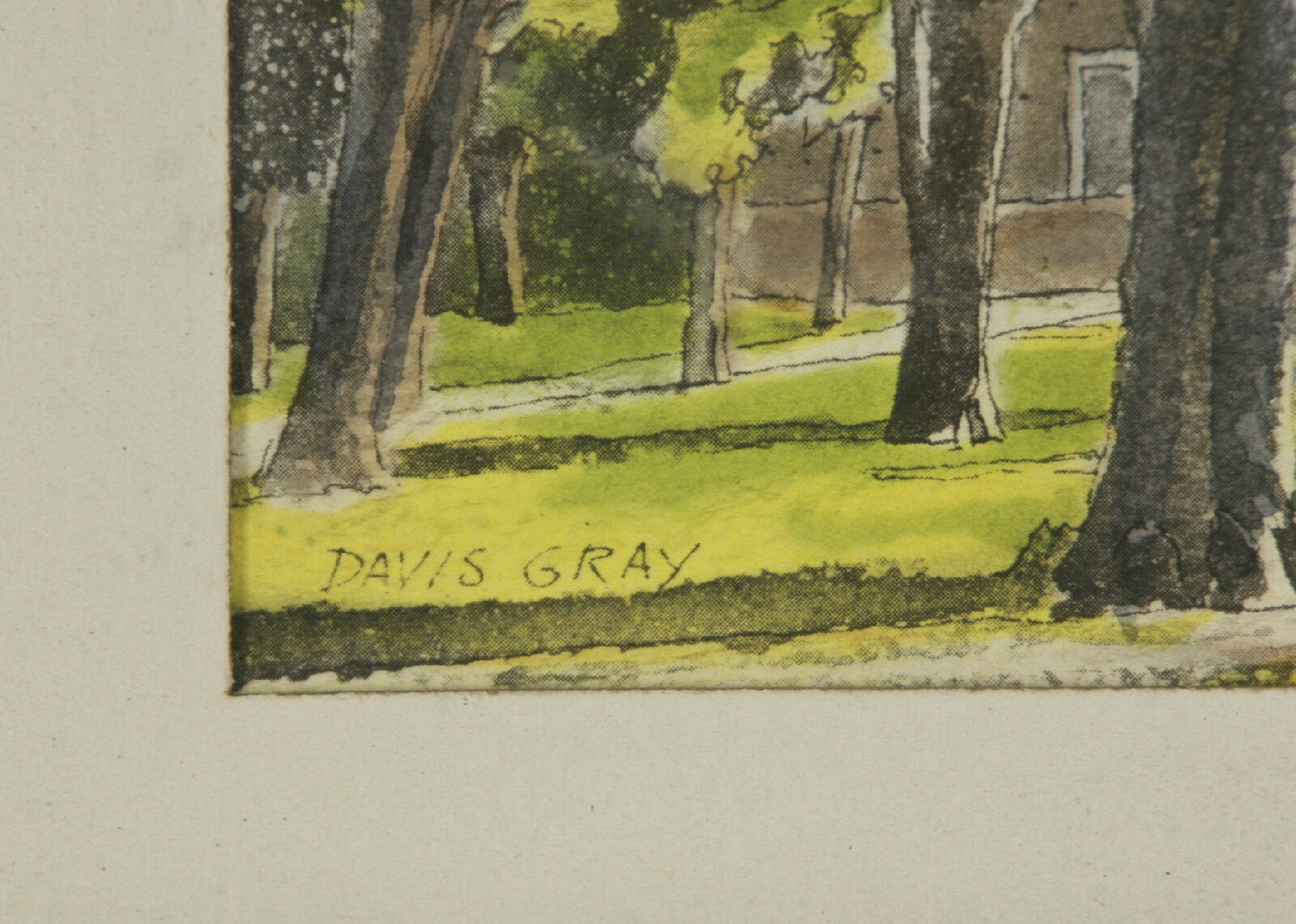 University of CO Library By Davis Gray Framed Lithograph 11"x14"