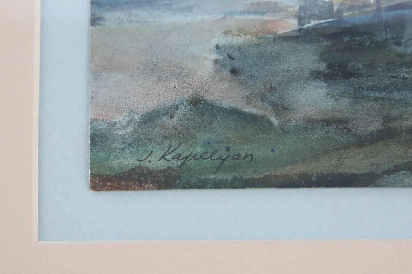 Untitled (Boat Painting) by Joseph Kapelyan Watercolor on Paper Signed