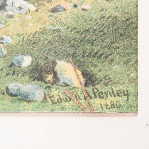 "Untitled" (Lakeside Cottage) Lithograph by Edwin A Penley, Framed 28x18"