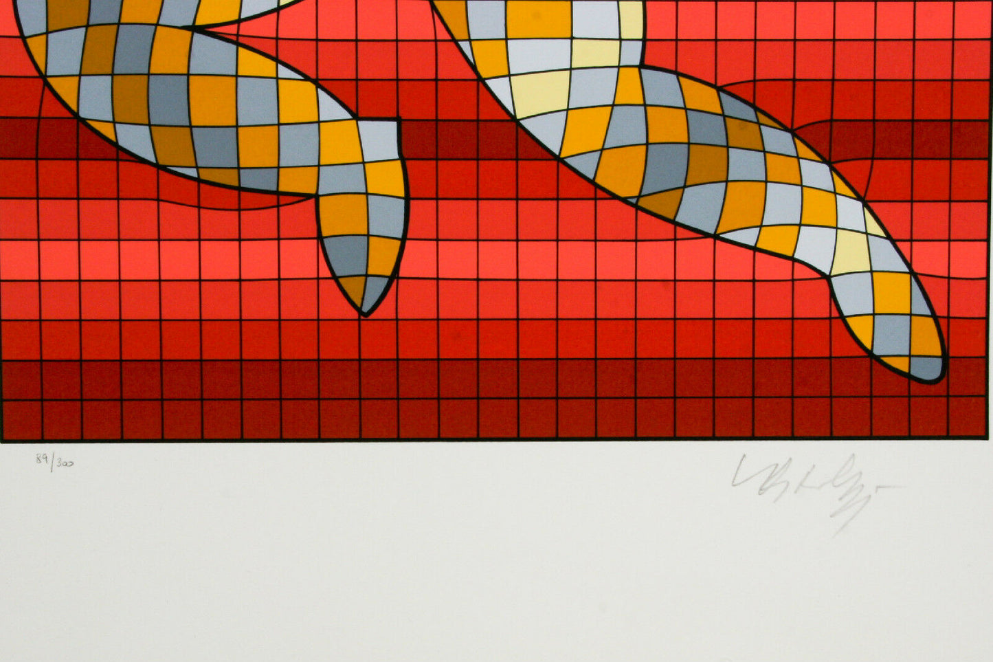 "Tennis" By Victor Vasarely Limited Edition of 300 Silkscreen 17 3/4"x14 1/2"