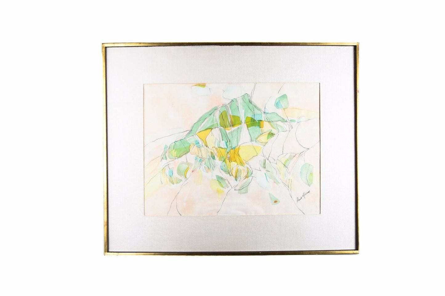 Untitled (Abstract Watercolor) by Paul Rivas, Signed & Framed, 28.5" x 34.5"