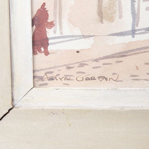 "Untitled" (Village Scene) Watercolor on Paper by Charles Allyn Gordon 21x16"