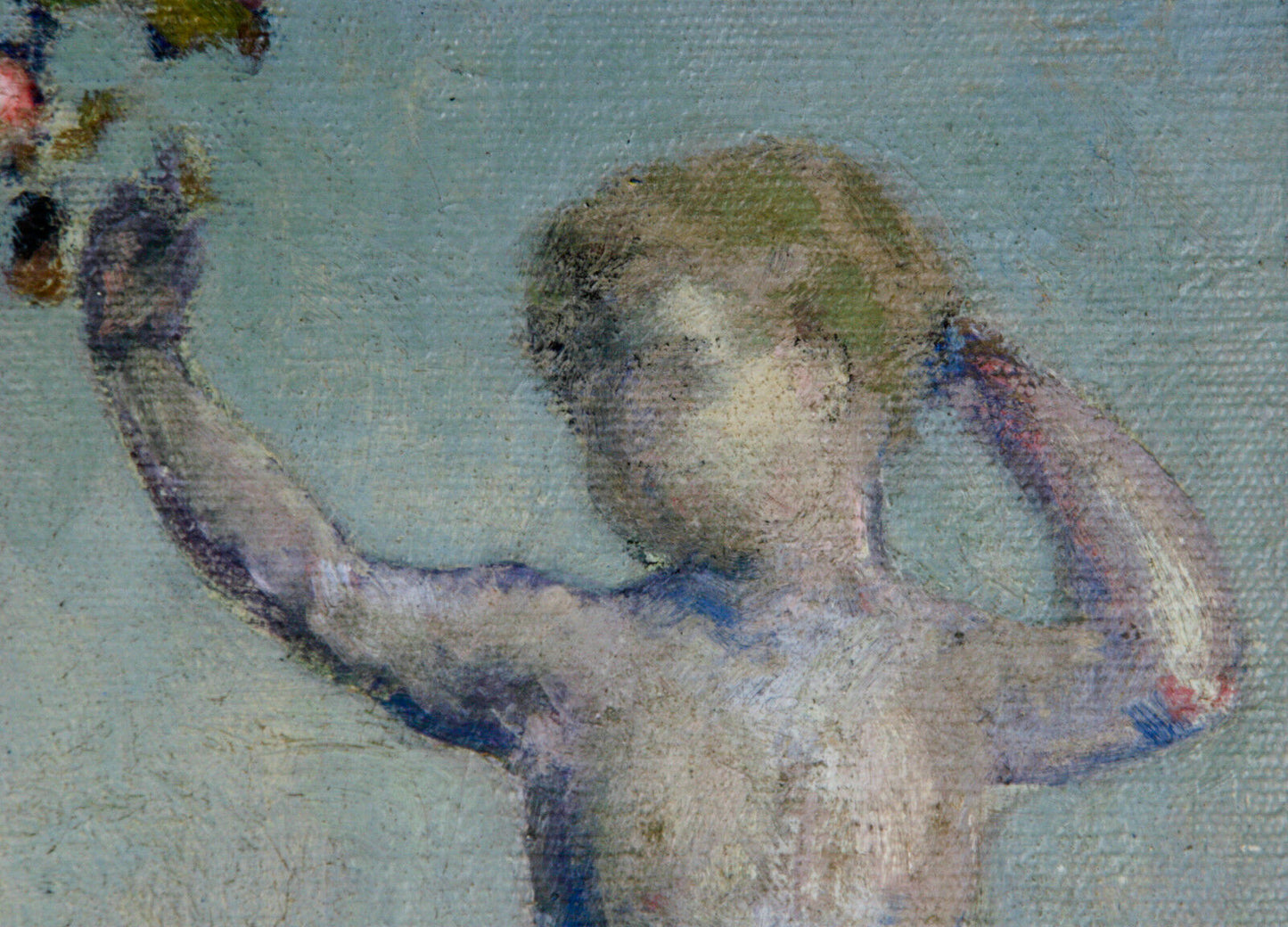 "Brothers" by Arthur Bowen Davies Oil on Canvas Framed 12" x 10"