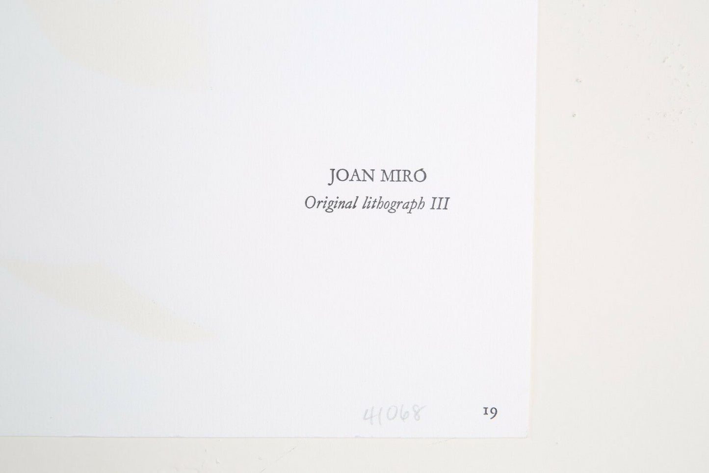 Lithograph from Book 2, No. iIII by Joan Miró i Ferrà 13 x 20 Includes CoA