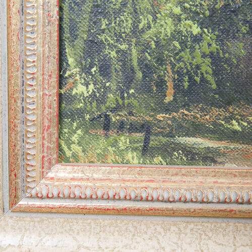 "Untitled" (Cottage by the Sea) Oil on Canvas by Ting, Framed 15x13"