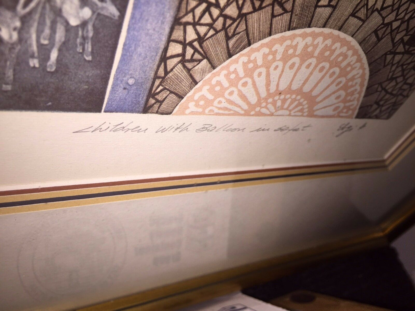 "Children With Balloon In Safat" By Amram Ebgi Signed Ltd Edition Etching w/ CoA