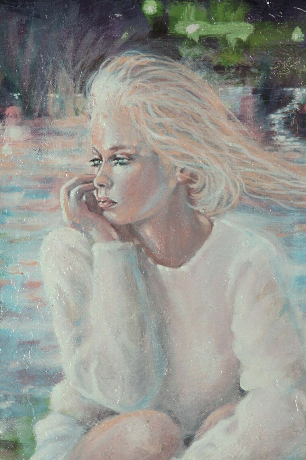 "Pensive" By Anthony Sidoni 1991 Signed Oil on Canvas 18"x24"