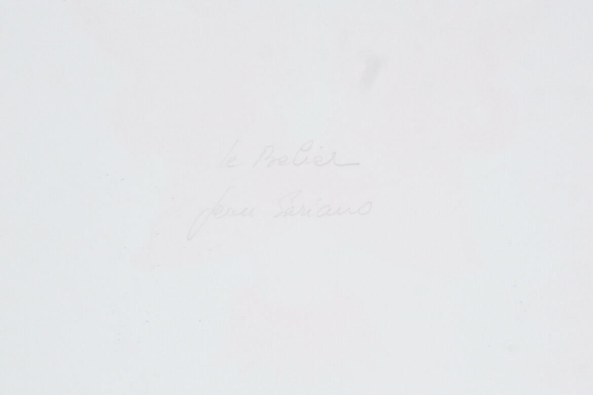 "LE BELIER" BY JEAN SARIANO UNIQUE ORIGINAL ACRYLIC ON PAPER PAINTING 15 X 14