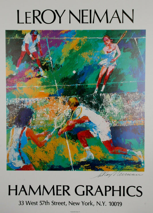 Hammer Graphics "Mixed Doubles" by Leroy Neiman Signed Poster w/ CoA 1997