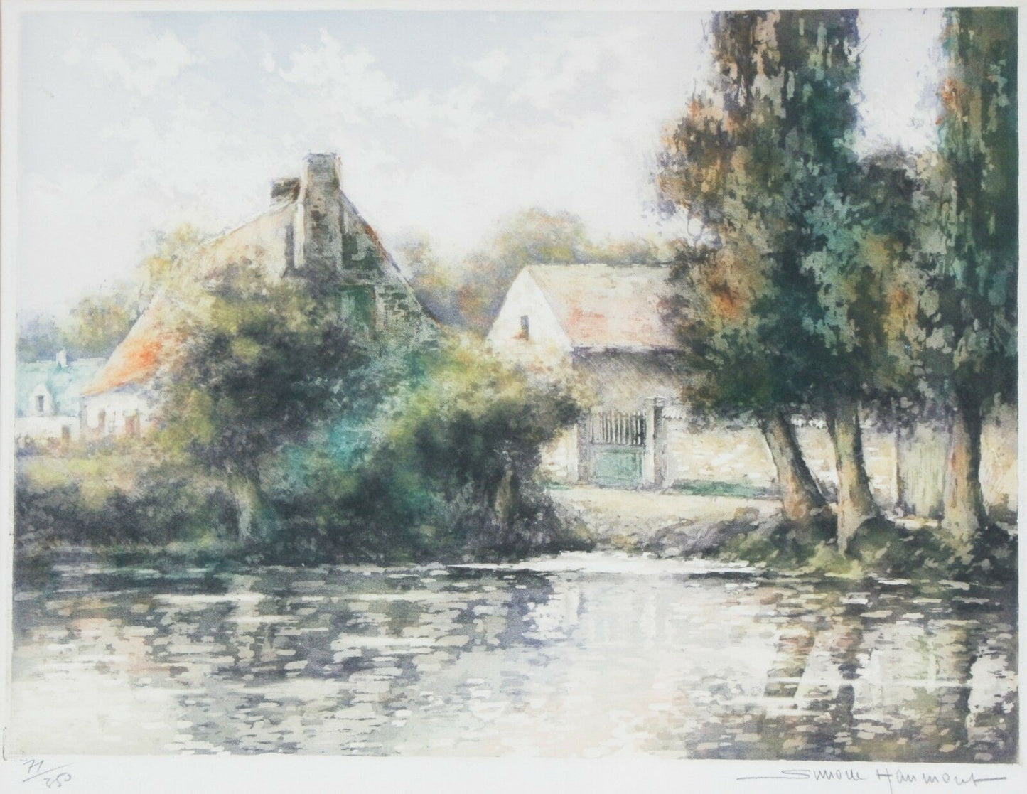 Signed & Numbered Lithograph by Simone Haumont 77/250, Framed, Beautiful Piece!