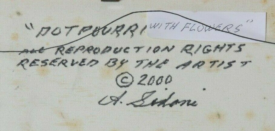 "Painted Vase w/ Flowers" By Anthony Sidoni 2000 Signed Oil on Canvas