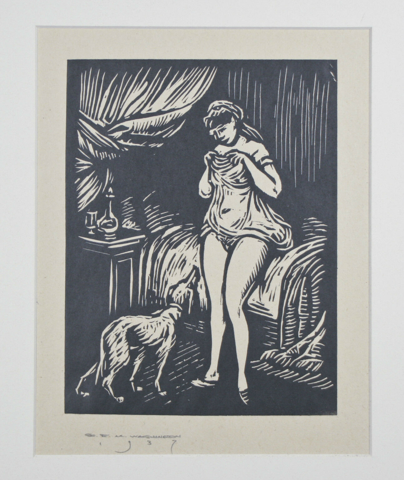 Collection of (12) E.M. Washington Woodblock Signed Prints Dated from 1906-1944