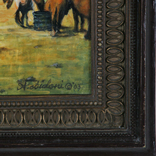 "A Real Cowboy" By Anthony Sidoni 2003 Signed Oil Painting 15 3/4"x18 1/2"