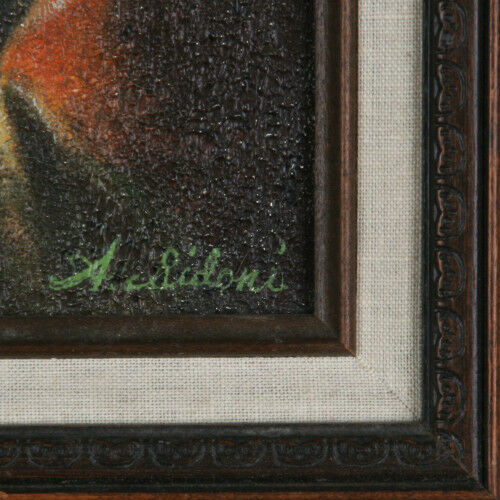 "Albert Einstein" By Anthony Sidoni Signed Oil on Canvas 15 1/2"x13 1/2"