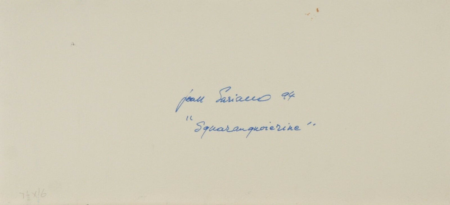 "Squarauquoierine" by Jean Sariano Signed Ltd Edition Acrylic on Paper 1994