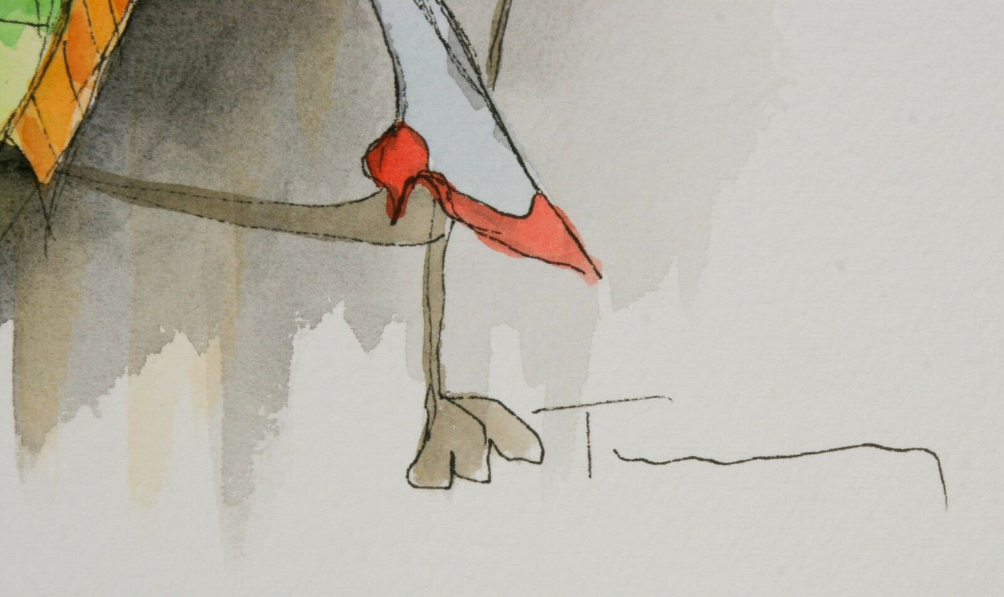 "At the Café No. 3" by Isaac Tarkay Watercolor on Paper 17 x 12.75 w/ CoA