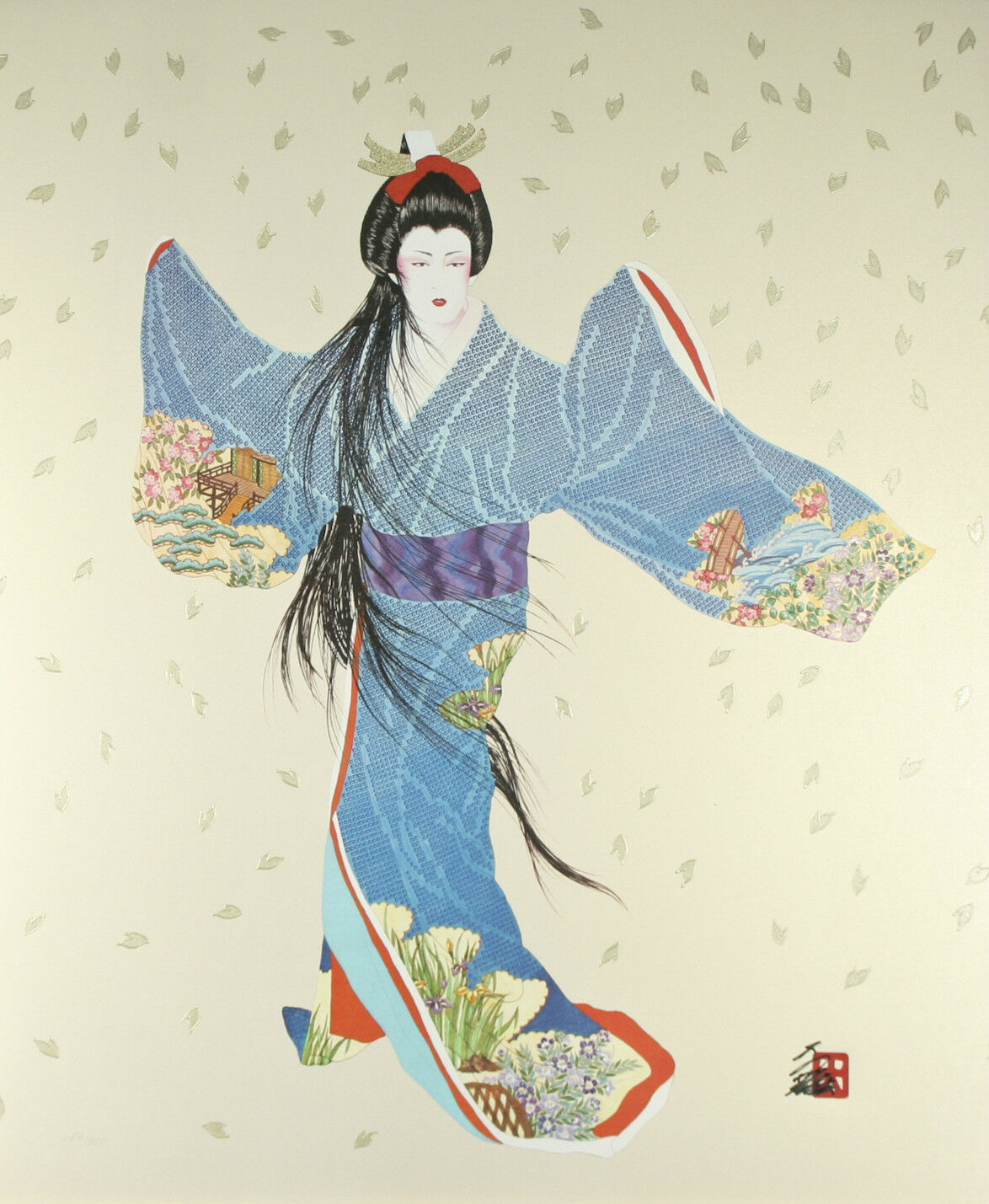 "Lady of the Golden Blossoms" by Hisashi Otsuka Signed Ltd Edition Silkscreen