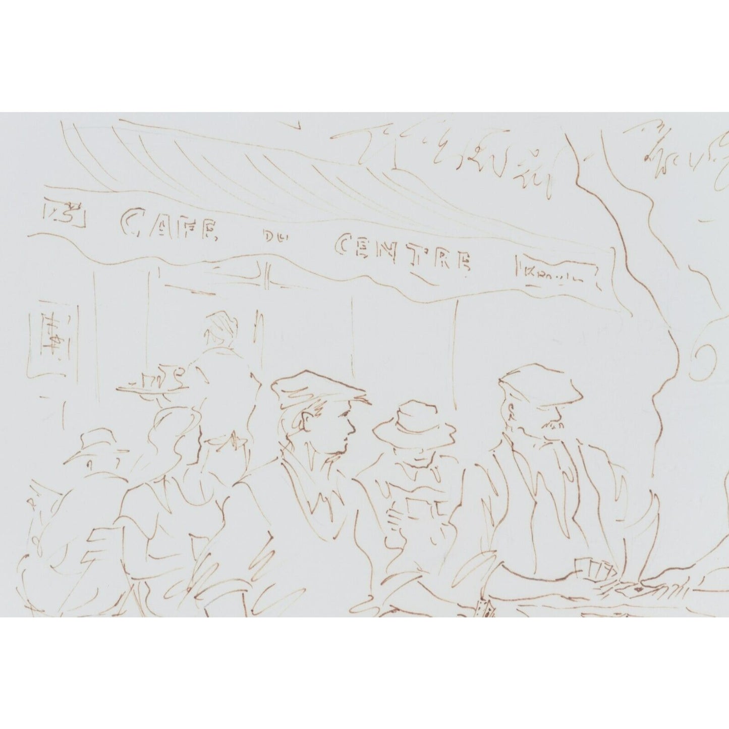 Original Untitled Felt Pen Sketch by Christian Jequel Framed Gorgeous