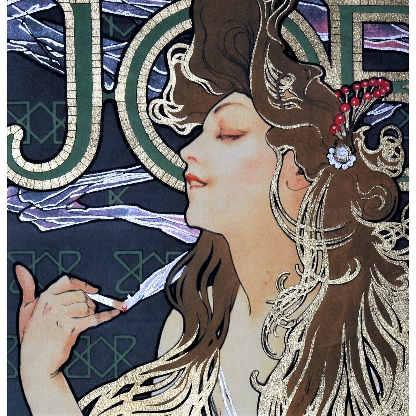 JOB Cigarette Papers Giclée by Alphonse Mucha Signed LE No.75/475